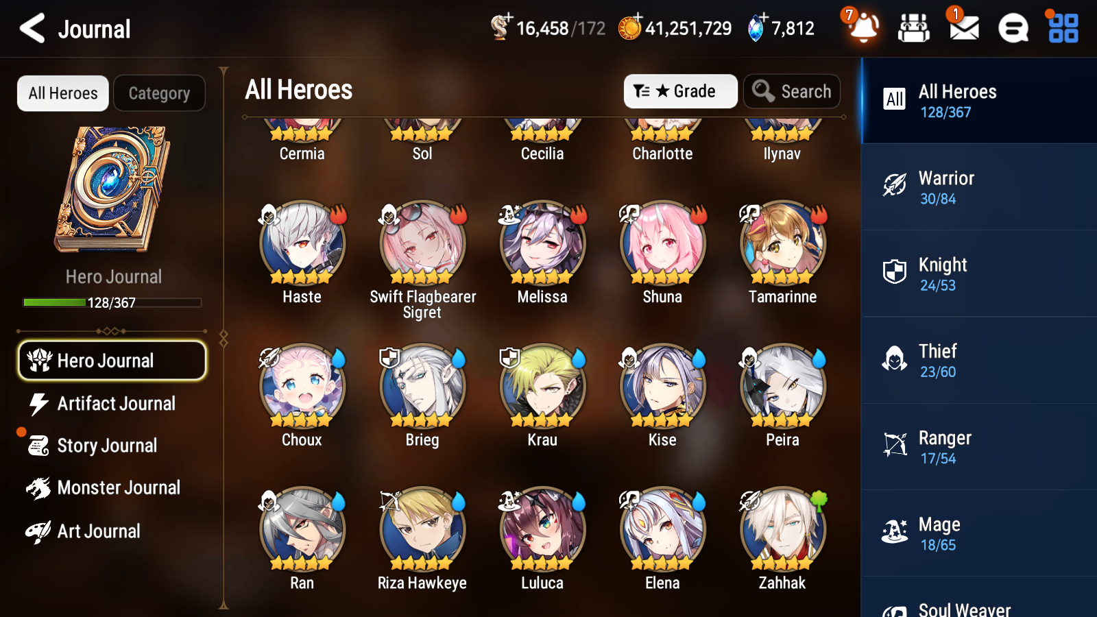 [GLOBAL][INSTANT] Epic 7 Seven 6ML New Moon Luna Sea Phantom Politis Krau Charlotte Maid Chloe Swift Flagbearer Sigret +7.8k Gems +39ML pulls + 20 Speed + Name Starter Account-Mobile Games Starter