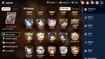 [GLOBAL][INSTANT] Epic 7 Seven 6ML New Moon Luna Straze Apocalypse Ravi DJ Basar Lidica +43ML pulls +20 Speed + Name Starter Account-Mobile Games Starter