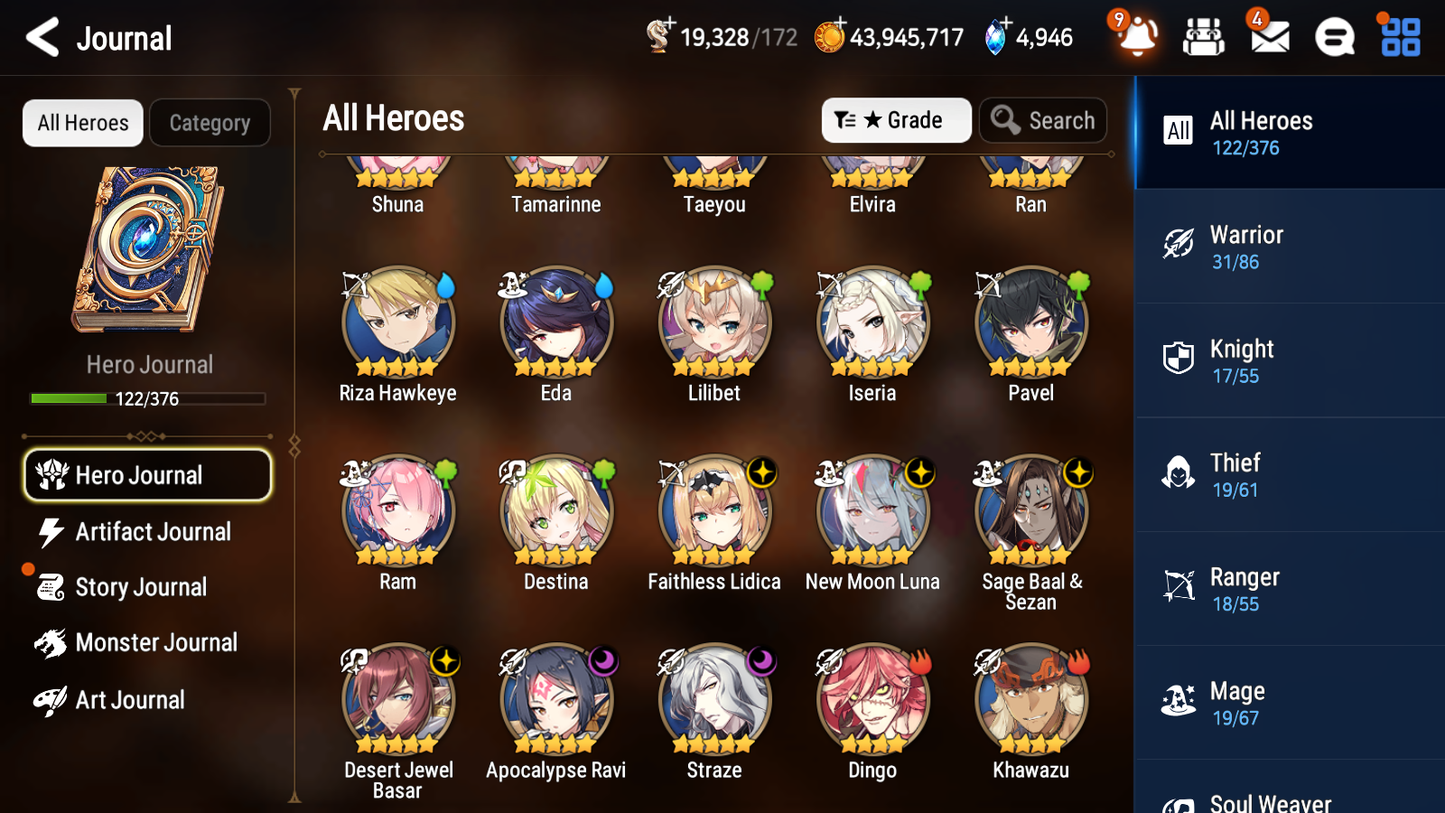 [GLOBAL][INSTANT] Epic 7 Seven 6ML New Moon Luna Straze Apocalypse Ravi DJ Basar Lidica +43ML pulls +20 Speed + Name Starter Account-Mobile Games Starter
