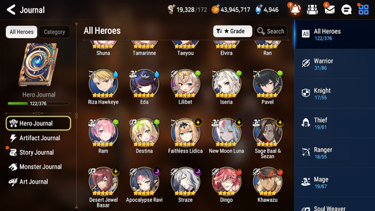 [GLOBAL][INSTANT] Epic 7 Seven 6ML New Moon Luna Straze Apocalypse Ravi DJ Basar Lidica +43ML pulls +20 Speed + Name Starter Account-Mobile Games Starter