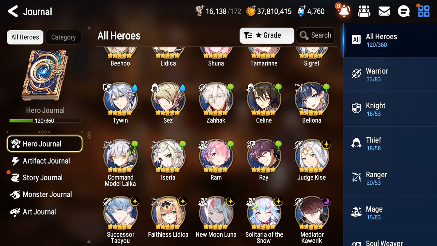 [GLOBAL][INSTANT] Epic 7 Seven 6ML New Moon Luna Successor Taeyou Mediator Kawerik Kise Lidica Solitaria + 40ML pulls +20 Speed + Name Starter Account-Mobile Games Starter
