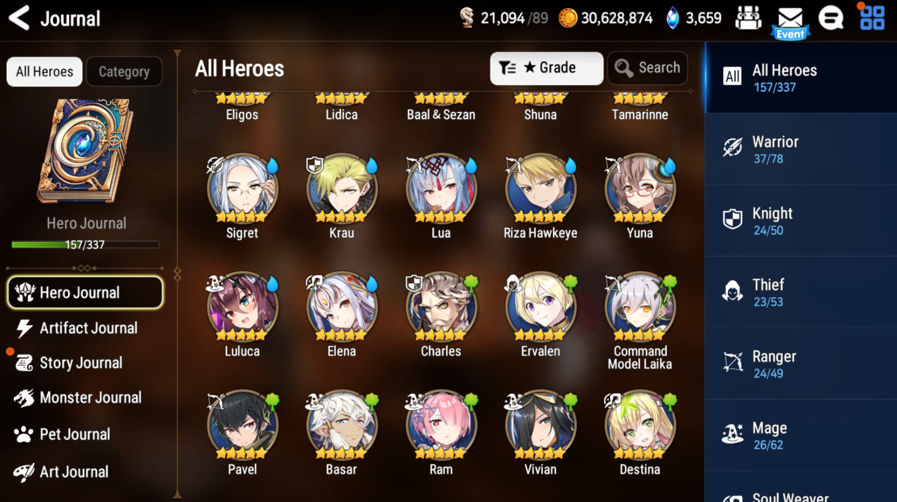 [GLOBAL][INSTANT] Epic 7 Seven 8ML+24 4*ML Belian Conqueror Lilias Solitaria of the Snow Fallen Cecilia Ludwig Cermia Angel Angelica 10-10 Account-Mobile Games Starter