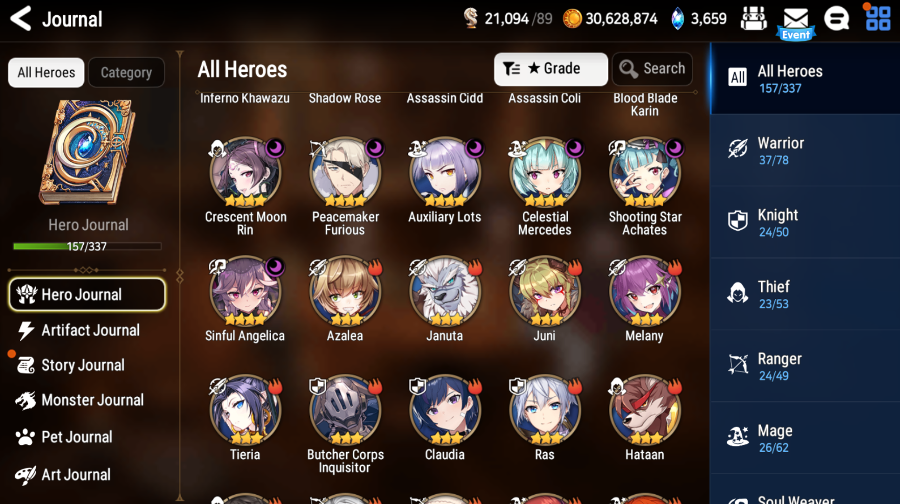 [GLOBAL][INSTANT] Epic 7 Seven 8ML+24 4*ML Belian Conqueror Lilias Solitaria of the Snow Fallen Cecilia Ludwig Cermia Angel Angelica 10-10 Account-Mobile Games Starter