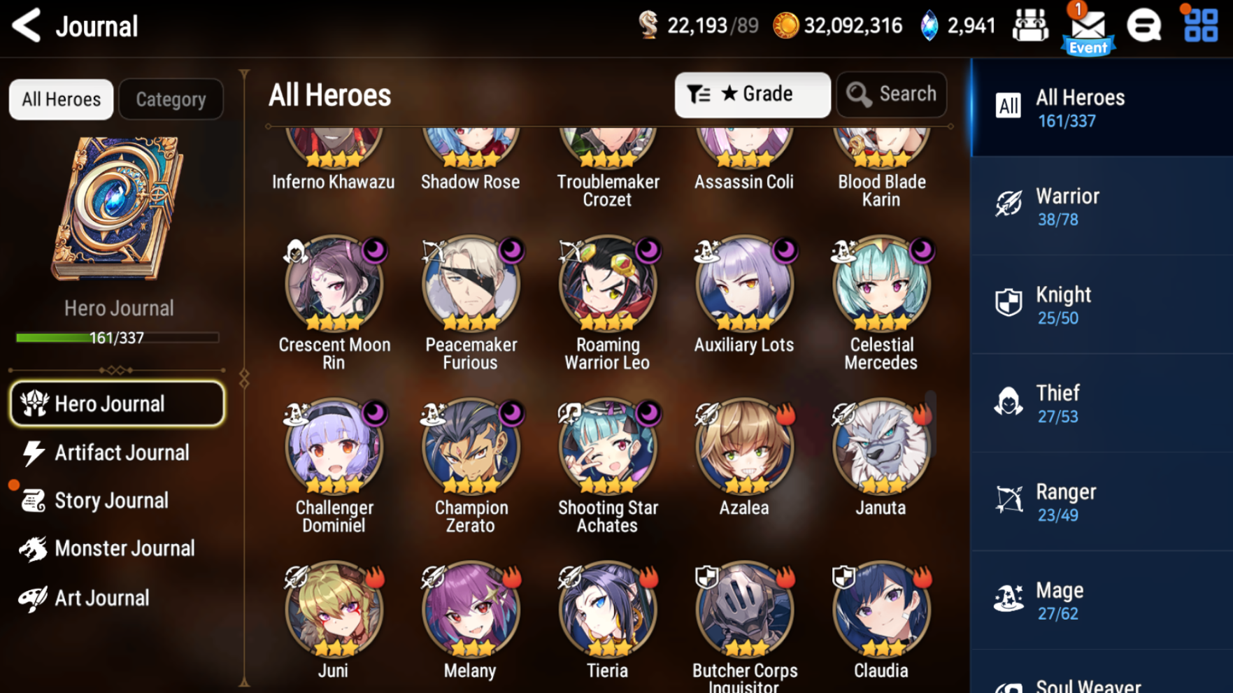 [GLOBAL][INSTANT] Epic 7 Seven 9ML+27 4*ML Navy Captain Landy Conqueror Lilias Belian Ray etc +Name 10-10 Account-Mobile Games Starter