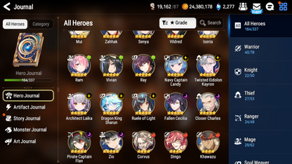 [GLOBAL][INSTANT] Epic 7 Seven 9ML+27 4*ML+3 limited Navy Captain Landy Dragon King Sharun etc Seaside Bellona + Name 10-10 Account Mystics-Mobile Games Starter