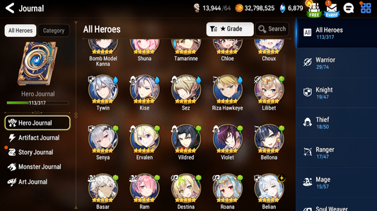 [Global][INSTANT] Epic 7 Seven Belian + mystics + Name Starter Account-Mobile Games Starter