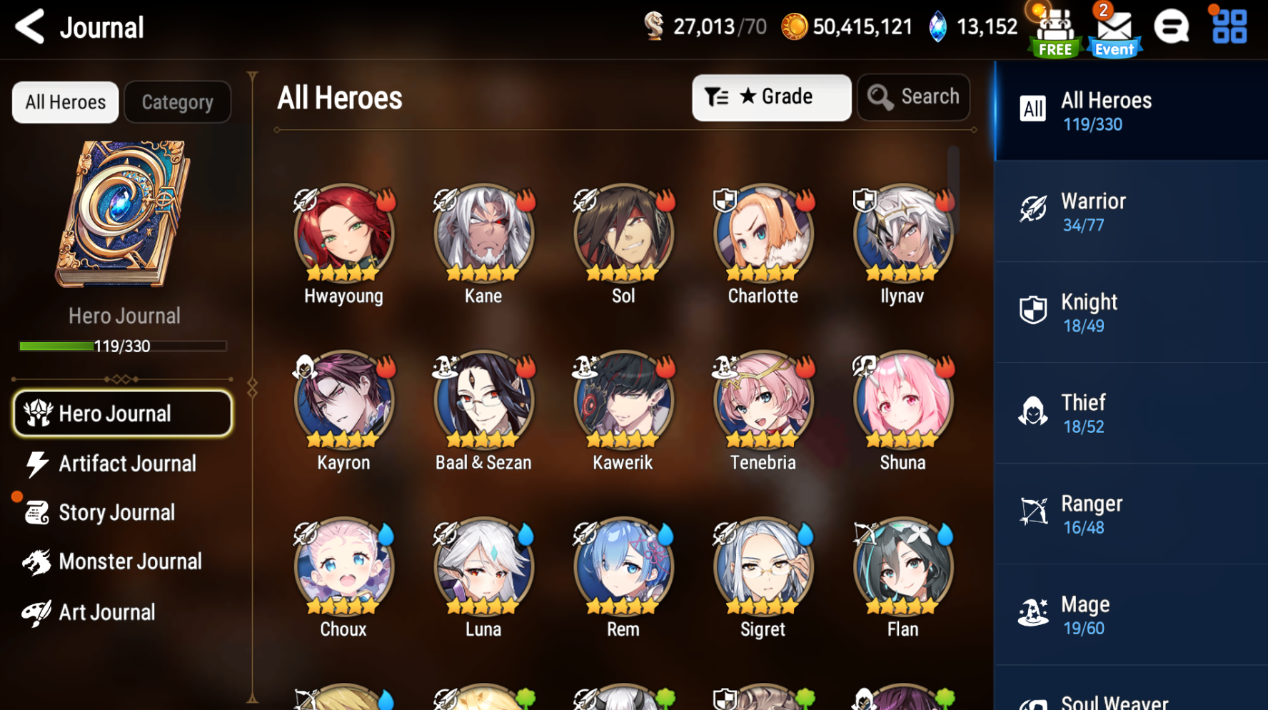 [GLOBAL][INSTANT] Epic 7 Seven double Luna (+ New Moon Luna) Rem +13k gems+ 34 ML pulls Starter Account-Mobile Games Starter