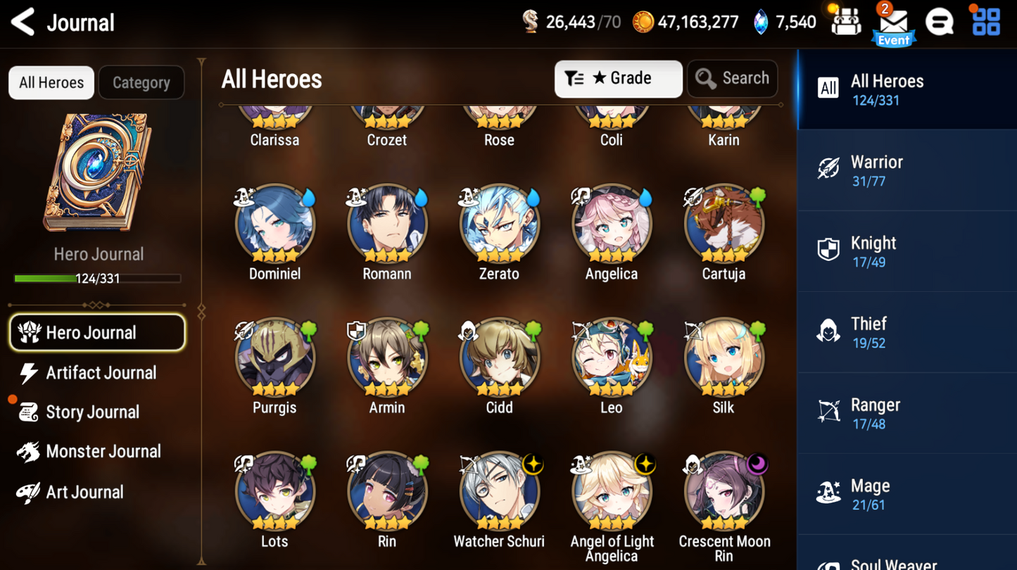 [GLOBAL][INSTANT] Epic 7 Seven New Moon Luna+Luna + Solitaria of the Snow +25 ML pulls + Name Starter Account-Mobile Games Starter