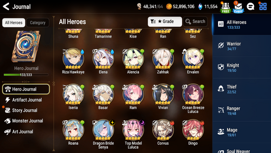 [GLOBAL][INSTANT] Epic 7 Seven Dragon Bride Senya Top Model Luluca +OB + 56ML pulls 11k skystones 2450 mystics+ Name Starter Account-Mobile Games Starter