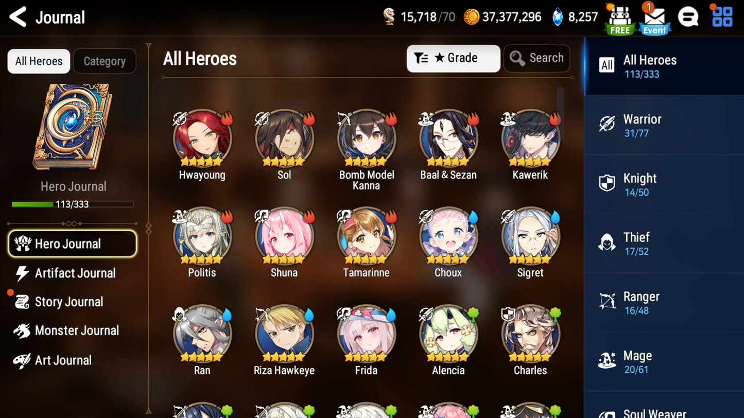 [GLOBAL][INSTANT] Epic 7 Seven Empyrean Ilynav Frida+art Vivian Angel Angelica + 25ML pulls + Name Starter Account-Mobile Games Starter