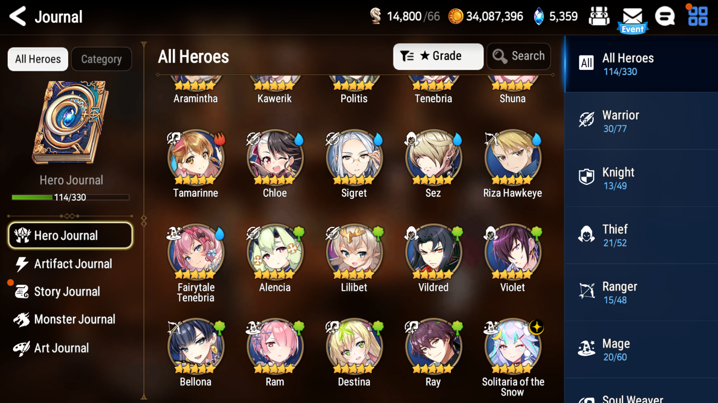 [GLOBAL][INSTANT] Epic 7 Seven Fairytale Tenebira Solitaria of the Snow + Mystics ML pulls Starter Account-Mobile Games Starter