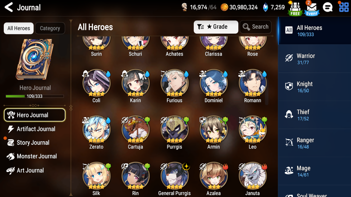 [GLOBAL][INSTANT] Epic 7 Seven Frida Ambitious Tywin + 22ML pulls 2900 mystics + Name Starter Account-Mobile Games Starter