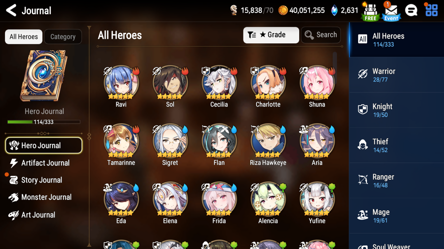 [GLOBAL][INSTANT] Epic 7 Seven Frida Briar Witch Iseria Angel Angelica + 25ML pulls + Name Starter Account-Mobile Games Starter