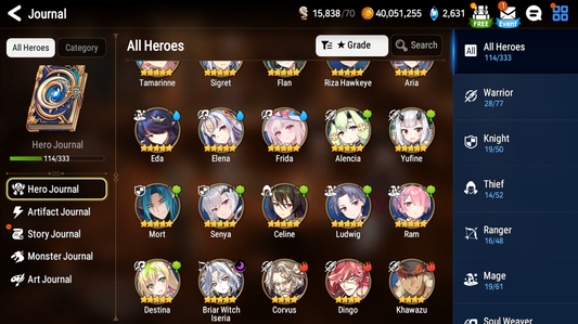 [GLOBAL][INSTANT] Epic 7 Seven Frida Briar Witch Iseria Angel Angelica + 25ML pulls + Name Starter Account-Mobile Games Starter