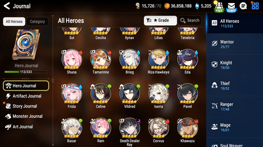 [GLOBAL][INSTANT] Epic 7 Seven Frida Death Dealer Ray + 26ML 2500 mystics pulls + Name Starter Account-Mobile Games Starter