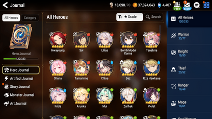 [GLOBAL][INSTANT] Epic 7 Seven Frida Designer Lilibet Sage Baal Angel Angelica + 27ML 2150 mystics pulls + Name Starter Account-Mobile Games Starter