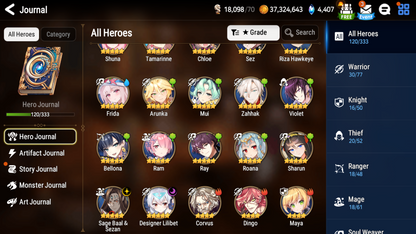 [GLOBAL][INSTANT] Epic 7 Seven Frida Designer Lilibet Sage Baal Angel Angelica + 27ML 2150 mystics pulls + Name Starter Account-Mobile Games Starter