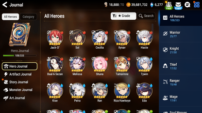 [GLOBAL][INSTANT] Epic 7 Seven Frida+art Ambitious Tywin Jack + 27ML pulls + Name Starter Account-Mobile Games Starter