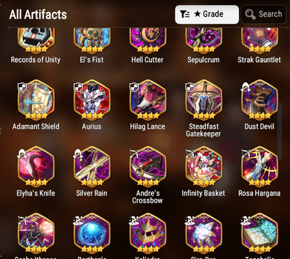 [GLOBAL][INSTANT] Epic 7 Seven Frida+art Ambitious Tywin Jack + 27ML pulls + Name Starter Account-Mobile Games Starter