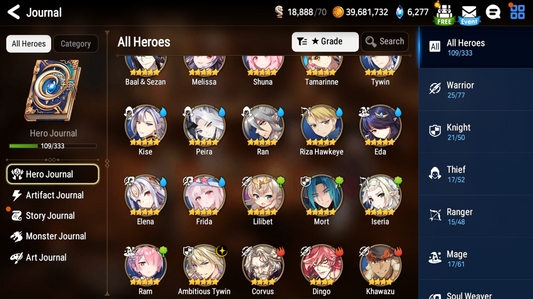 [GLOBAL][INSTANT] Epic 7 Seven Frida+art Ambitious Tywin Jack + 27ML pulls + Name Starter Account-Mobile Games Starter