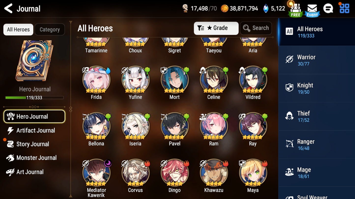 [GLOBAL][INSTANT] Epic 7 Seven Frida+art Mediator Kawerik + 26ML 2400 mystics pulls + Name Starter Account-Mobile Games Starter