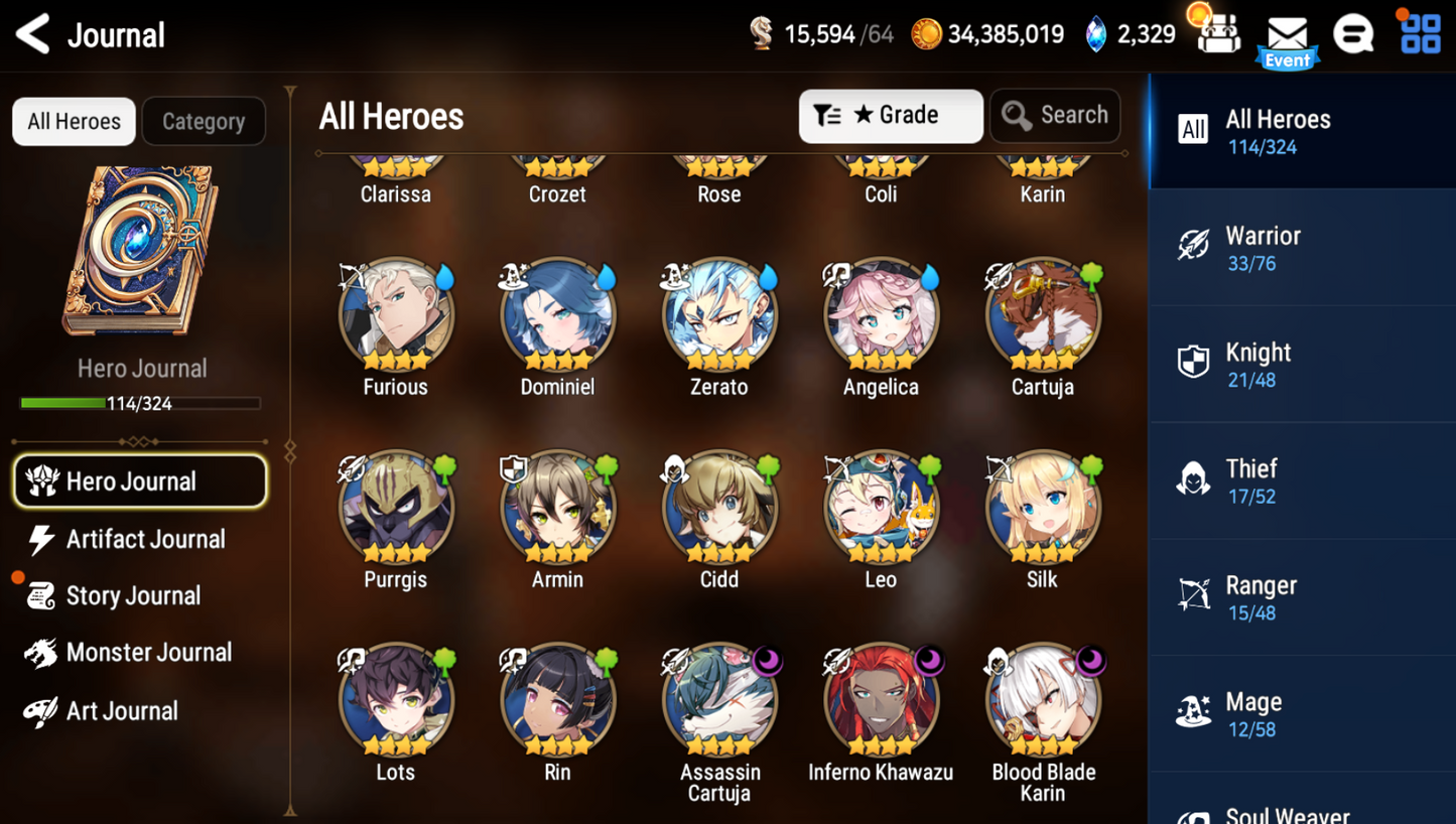 [GLOBAL][INSTANT] Epic 7 Last Rider Krau Maid Chloe+ Albedo+Shalltear+artifact + ML pulls + Name Starter Account Ovelord-Mobile Games Starter