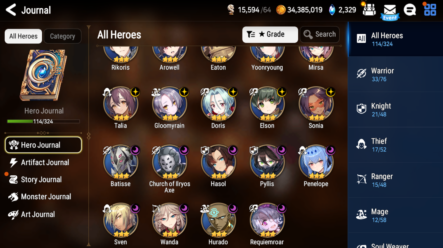 [GLOBAL][INSTANT] Epic 7 Last Rider Krau Maid Chloe+ Albedo+Shalltear+artifact + ML pulls + Name Starter Account Ovelord-Mobile Games Starter