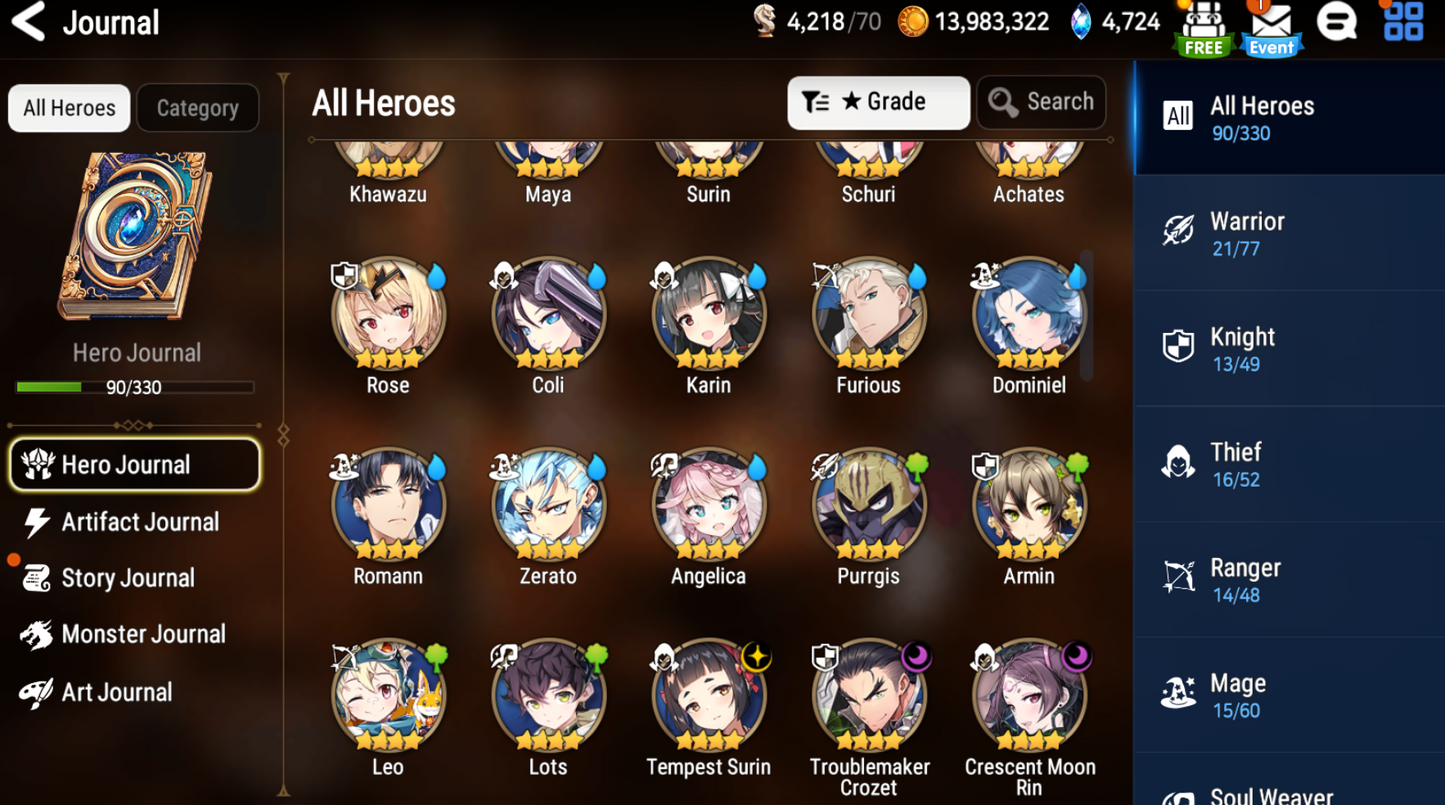 [GLOBAL] Epic 7 Seven New Moon Luna Abyssal Yufine + ML pulls Starter Account-Mobile Games Starter