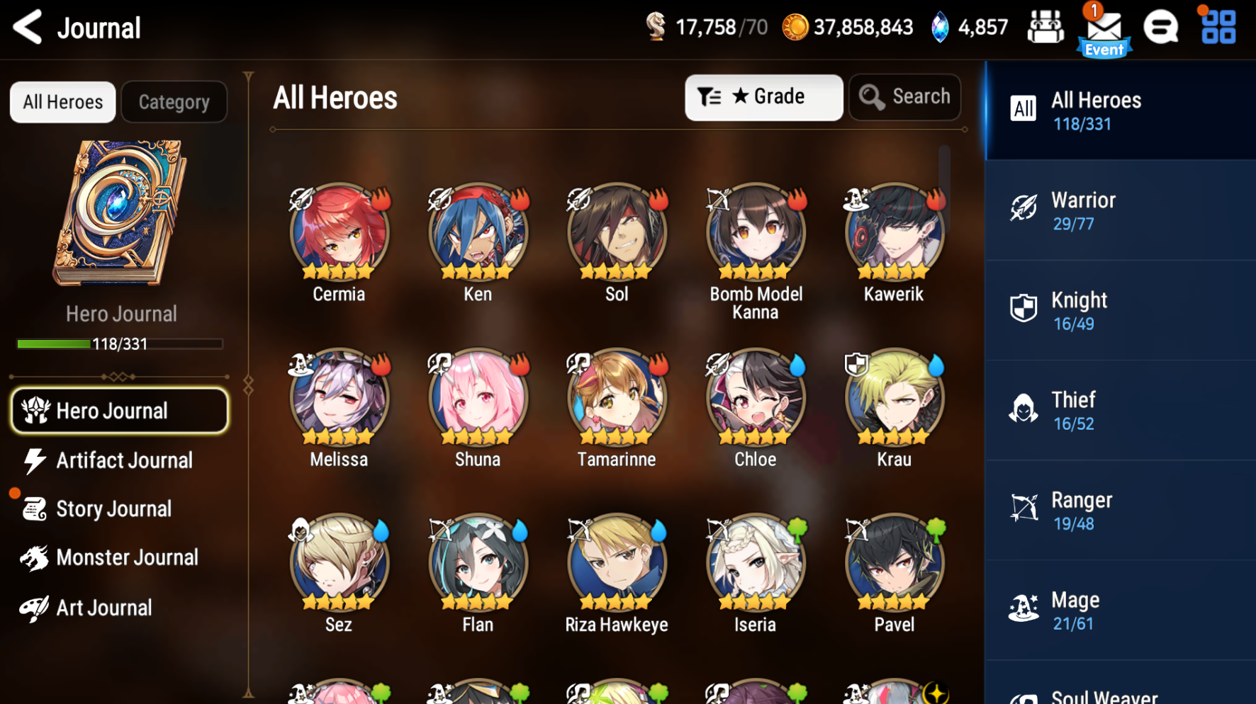 [GLOBAL][INSTANT] Epic 7 Seven New Moon Luna DJ Basar Angel of Light Angelica + Mystics ML pulls Starter Account-Mobile Games Starter