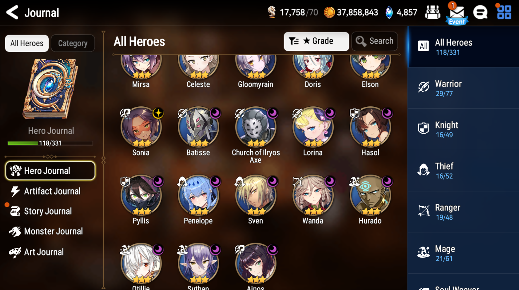 [GLOBAL][INSTANT] Epic 7 Seven New Moon Luna DJ Basar Angel of Light Angelica + Mystics ML pulls Starter Account-Mobile Games Starter