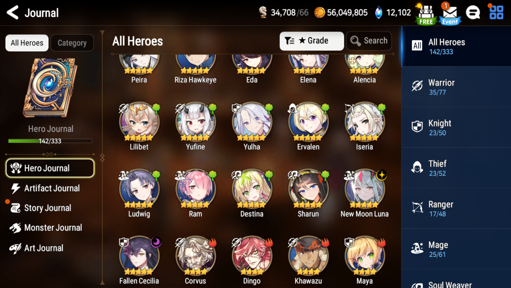 [GLOBAL][INSTANT] Epic 7 Seven New Moon Luna Fallen Cecilia Angel Angelica + 58ML pulls 11k skystones 2500 mystics+ Name Starter Account-Mobile Games Starter