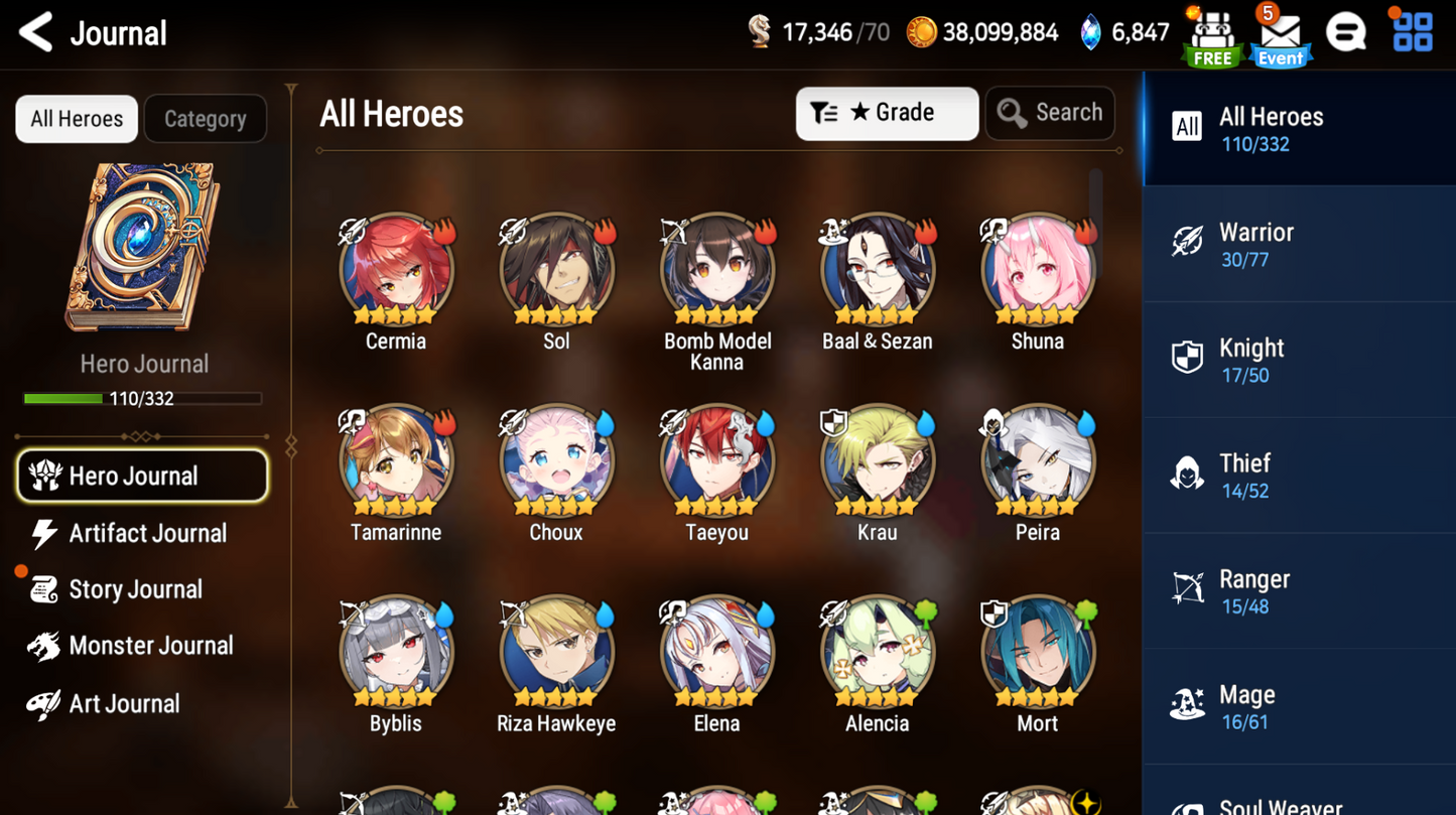 [Global][INSTANT] Epic 7 Seven New Moon Luna Little Queen Charlotte Byblis+art + Mystics+ Name Starter Account-Mobile Games Starter