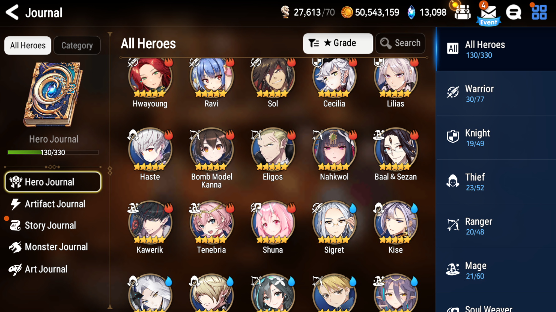 [GLOBAL][INSTANT] Epic 7 Seven New Moon Luna Lone Crescent Bellona Diene +13k Gems +38 ML pulls Starter Account-Mobile Games Starter