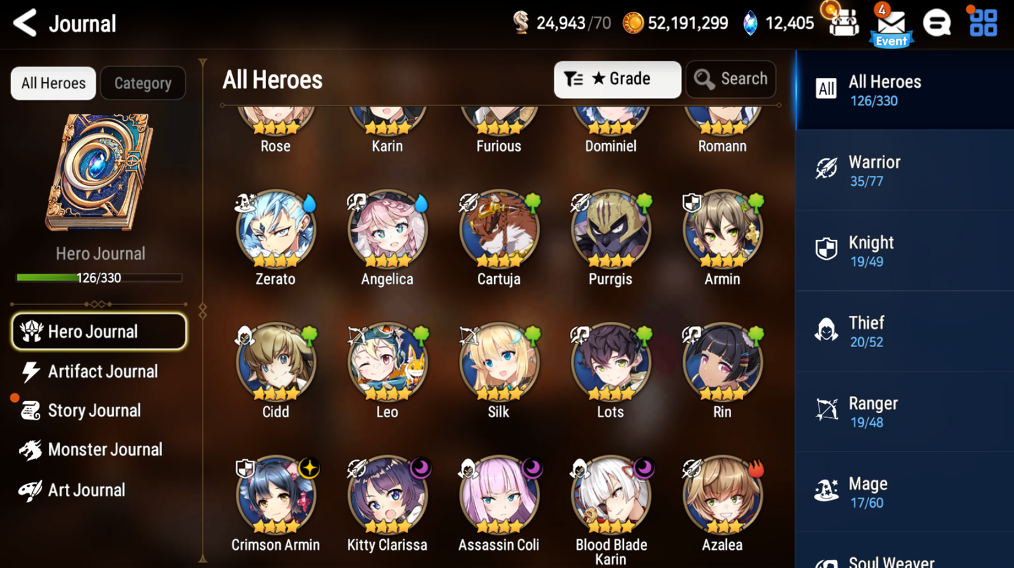 [GLOBAL][INSTANT] Epic 7 Seven New Moon Luna Mediator Kawerik Cerise Jack +12k Gems +36 ML pulls Starter Account-Mobile Games Starter