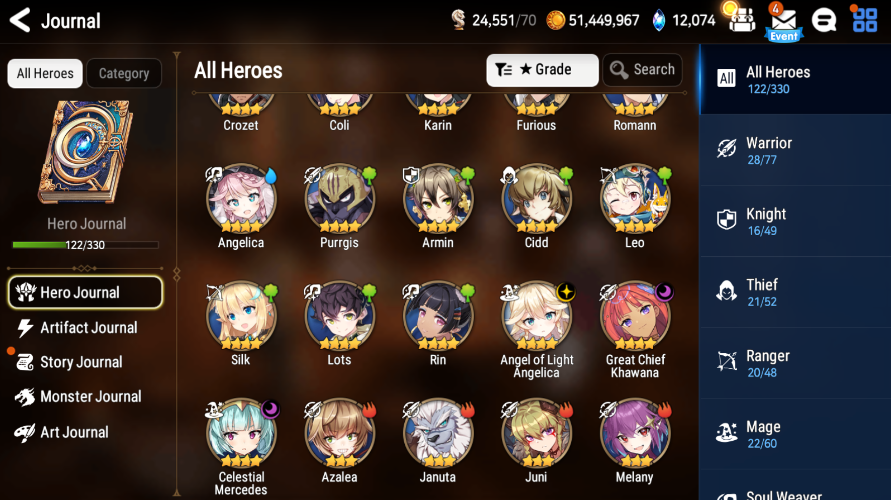 [GLOBAL][INSTANT] Epic 7 Seven New Moon Luna Remnant Violet Cerise AeNing Angel Angelica +12k Gems +32 ML pulls Starter Account-Mobile Games Starter