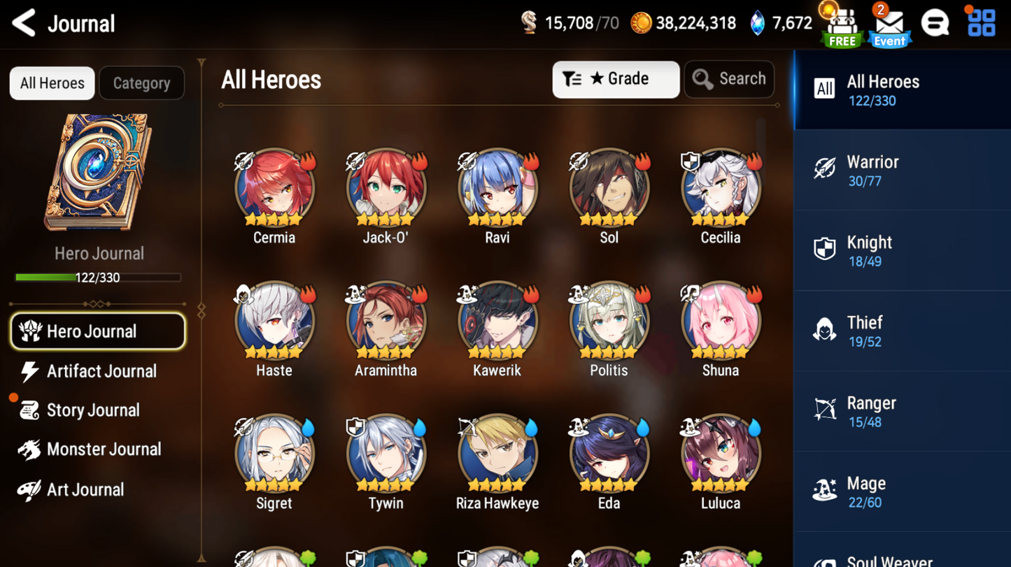 [GLOBAL][INSTANT] Epic 7 Seven New Moon Luna Zio +7.6k Gems +23 ML pulls + Name Starter Account-Mobile Games Starter