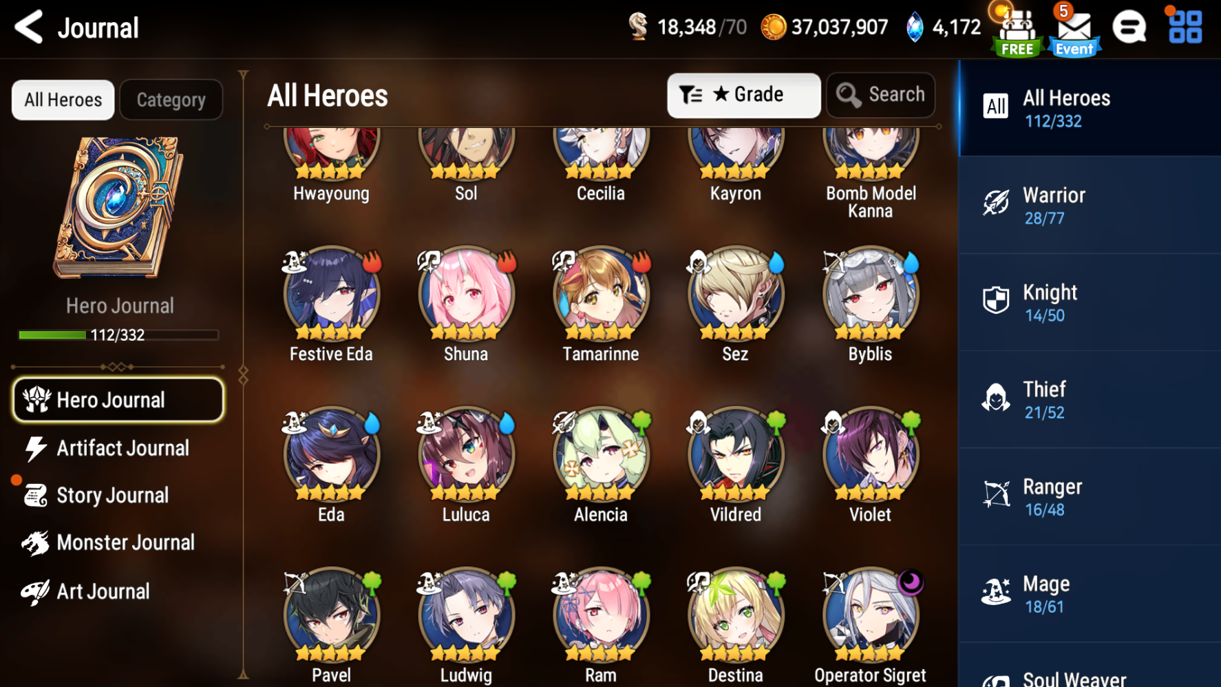 [Global][INSTANT] Epic 7 Seven Operator Sigret Byblis+art +Festive Eda + ML Mystics+ Name Starter Account-Mobile Games Starter