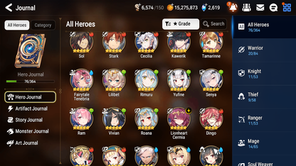 [GLOBAL][INSTANT] Epic 7 Seven Rimuru Fairytale Tenebria + ML pulls + 20 Speed + Name Starter Account-Mobile Games Starter