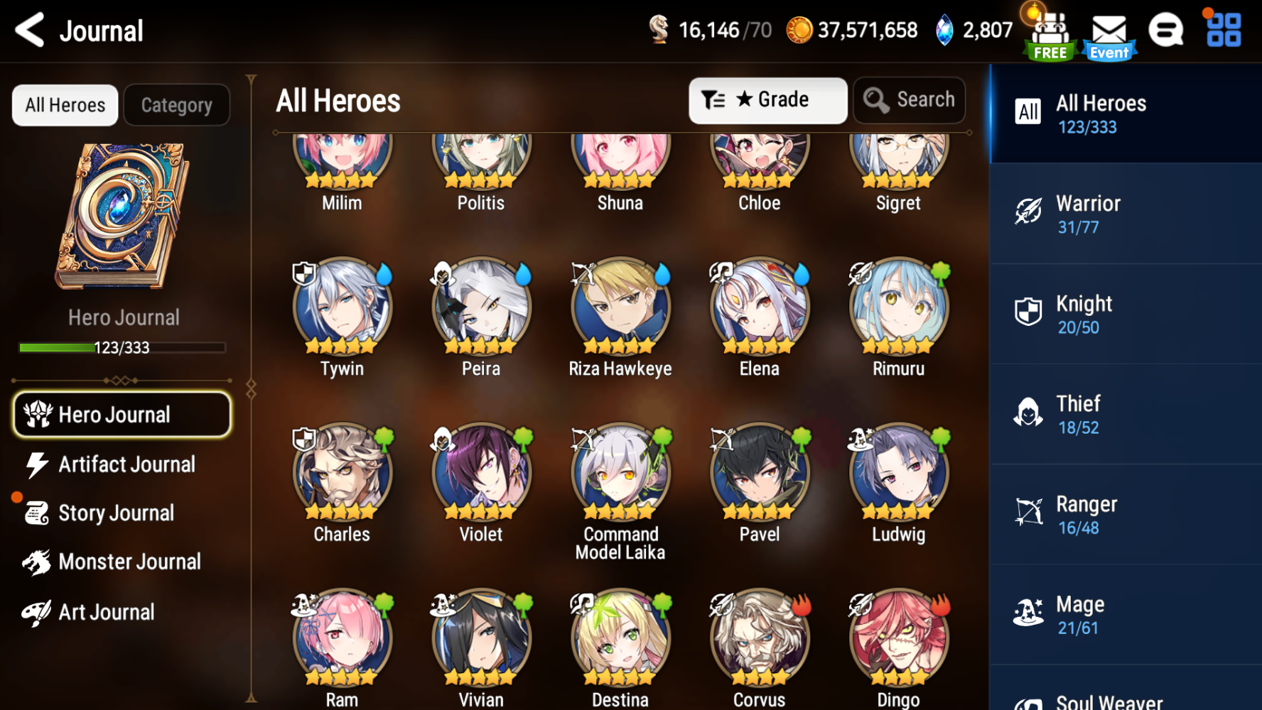 [GLOBAL][INSTANT] Epic 7 Seven Rimuru+artifact Milim+ artifact Jack + Name Starter Account #2-Mobile Games Starter