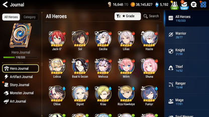 [GLOBAL][INSTANT] Epic 7 Seven Rimuru+artifact Milim Jack + Name Starter Account-Mobile Games Starter