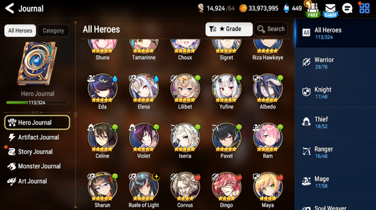 [GLOBAL][INSTANT] Epic 7 Ruele + Albedo+artifact + Shalltear + ML pulls + Name Starter Account Ovelord-Mobile Games Starter