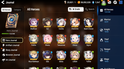 [GLOBAL][INSTANT] Epic 7 Seven Ruele Mediator Kawerik + Albedo+artifact + Shalltear + ML pulls + Name Starter Account Ovelord-Mobile Games Starter