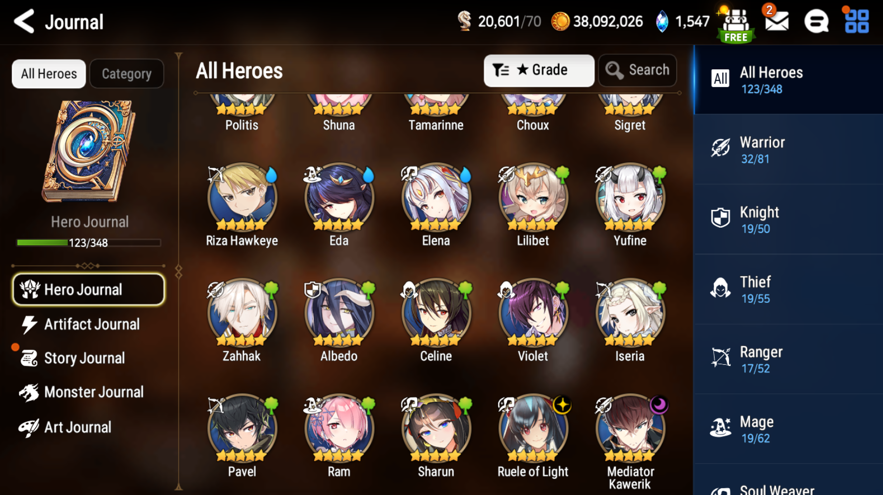 [GLOBAL][INSTANT] Epic 7 Seven Ruele Mediator Kawerik + Albedo+artifact + Shalltear + ML pulls + Name Starter Account Ovelord-Mobile Games Starter