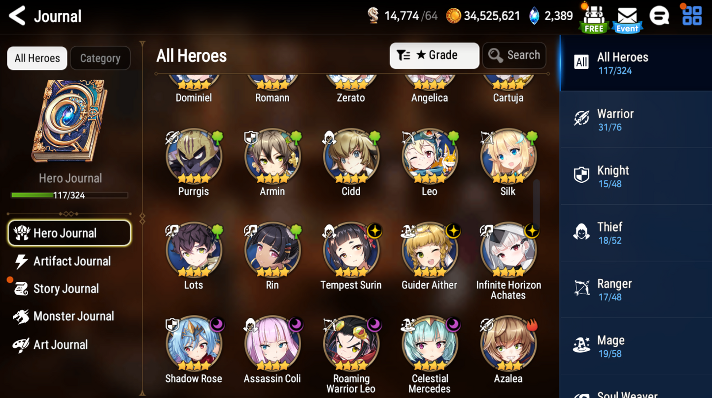 [GLOBAL][INSTANT] Epic 7 Ruele + Shalltear+artifact + ML pulls + Name Starter Account Ovelord-Mobile Games Starter