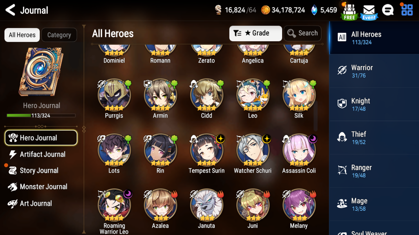 [GLOBAL][INSTANT] Epic 7 Sage Baal + Shalltear+artifact + ML pulls gems + Name Starter Account Ovelord-Mobile Games Starter