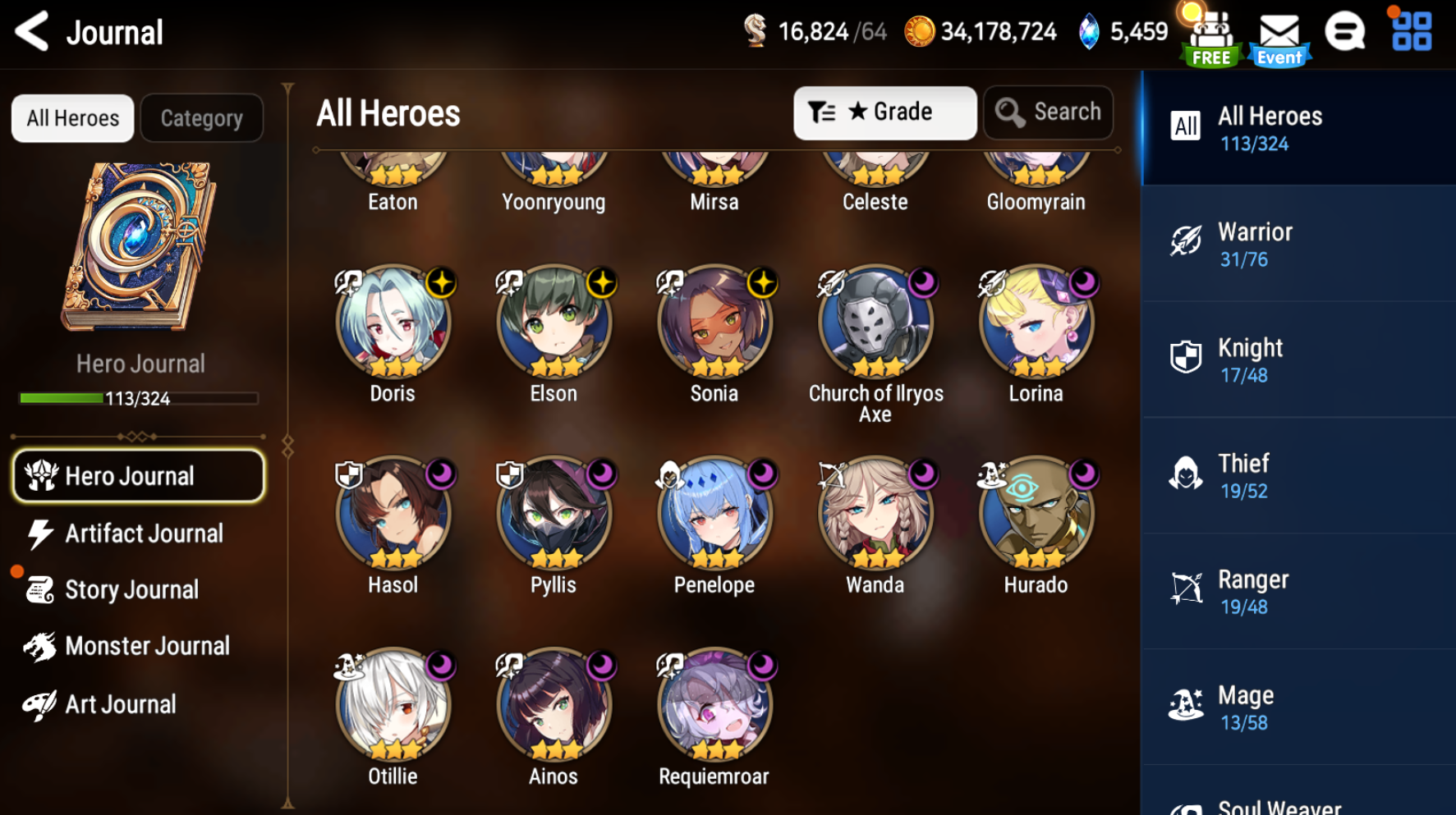 [GLOBAL][INSTANT] Epic 7 Sage Baal + Shalltear+artifact + ML pulls gems + Name Starter Account Ovelord-Mobile Games Starter