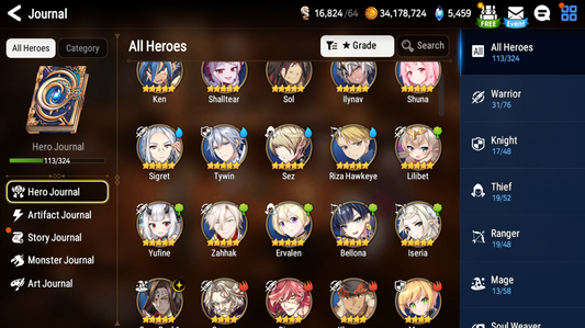 [GLOBAL][INSTANT] Epic 7 Sage Baal + Shalltear+artifact + ML pulls gems + Name Starter Account Ovelord-Mobile Games Starter