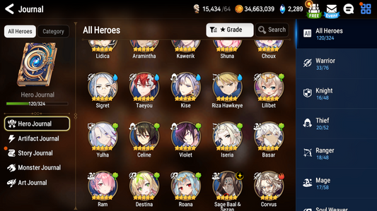 [GLOBAL][INSTANT] Epic 7 Sage Baal + Shalltear+artifact + ML pulls + Name Starter Account Ovelord-Mobile Games Starter