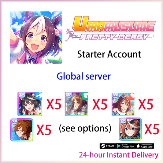 [GLOBAL][INSTANT] X5 Kitasan Black | X5 Fine Motion etc + 20000~90000 Carats | Umamusume Pretty Derby Starter Account (see options)-Mobile Games Starter