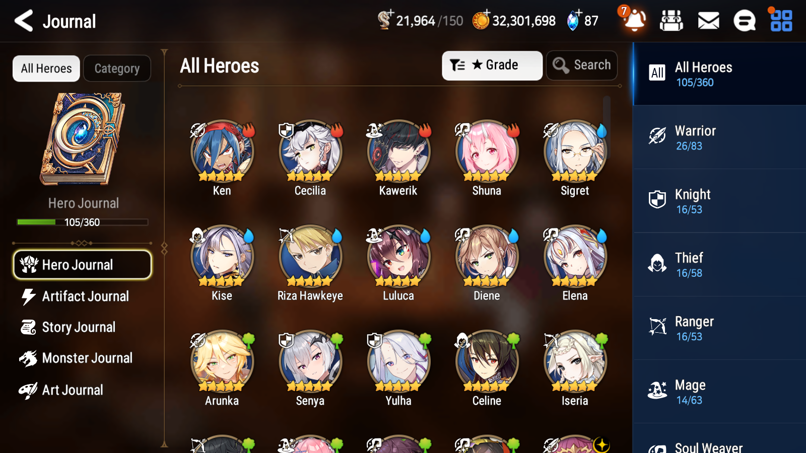 [GLOBAL][INSTANT]Epic 7 Seven 2ML 1LIM Diene Lionheart Cermia Blood Moon Haste + ML pulls + 20 Speed + Name Starter Account-Mobile Games Starter